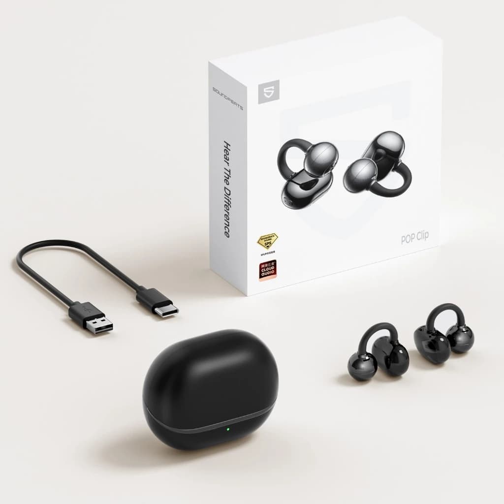 SOUNDPEATS POP Clip หูฟังบลูทูธ Bluetooth 5.4 ปุ่มกด clip on หูฟังไร้สาย Open Ear แบบหนีบหู มี Movie Mode Game Mode https://wayoza.com