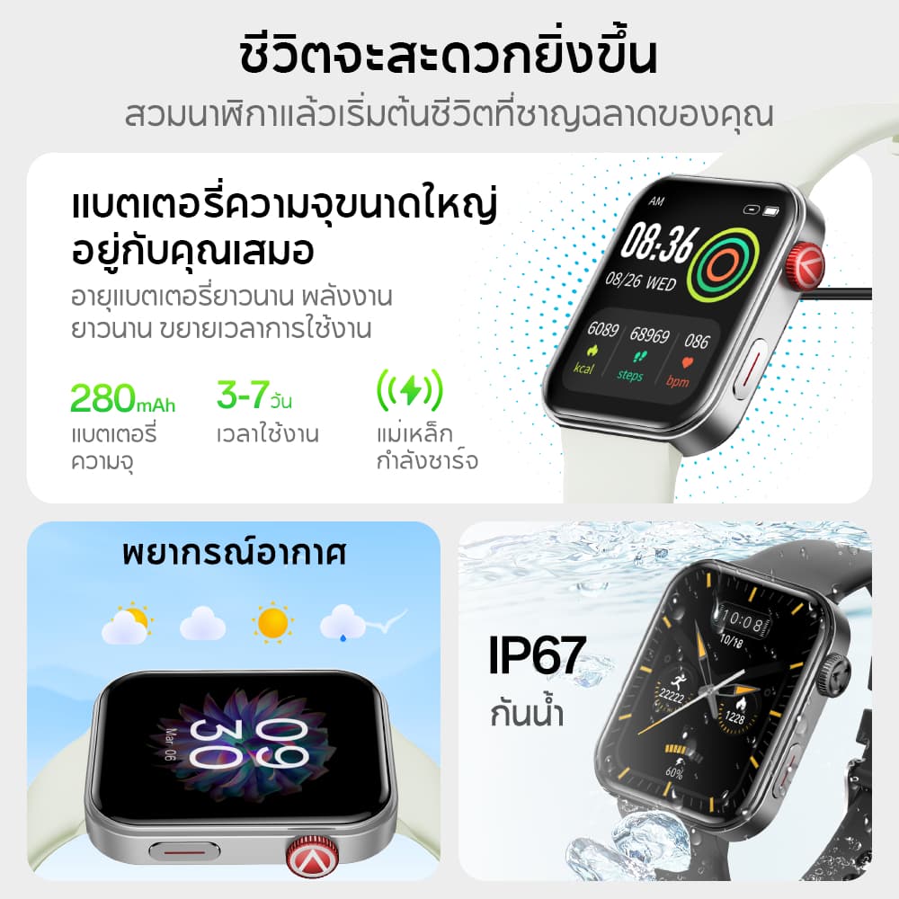 Aolon Foom S4 สมาร์ทวอทช์ 1.91 นิ้ว ตัวเรือนโลหะผสมสังกะสี นาฬิกาวิ่ง 280mAh ติดตามสุขภาพตลอด 24 ชม นาฬกาโทรได้ กันน้ํา https://wayoza.com