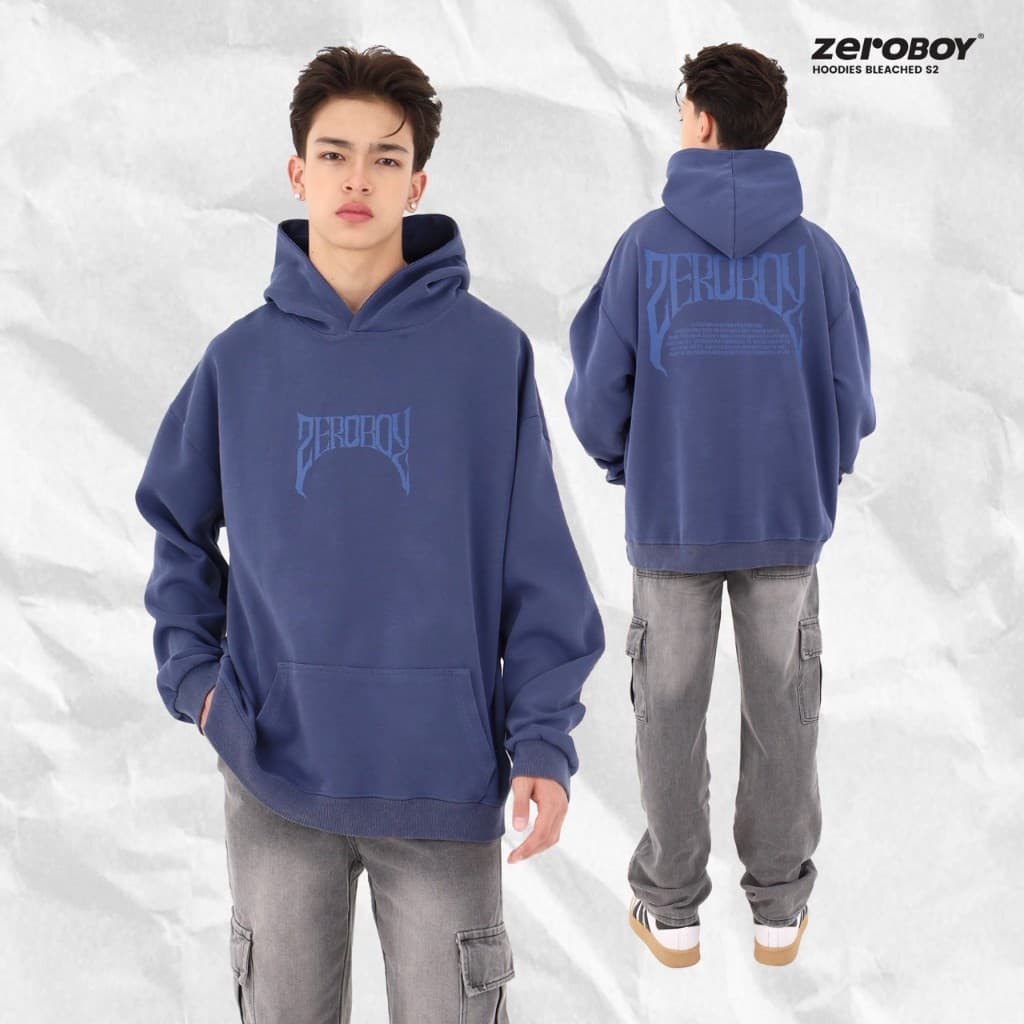 ZEROBOY เสื้อฮู้ดแขนยาว Hoodies Bleached S2 " ฮู้ดผ้าฟอก 5 สี " https://wayoza.com
