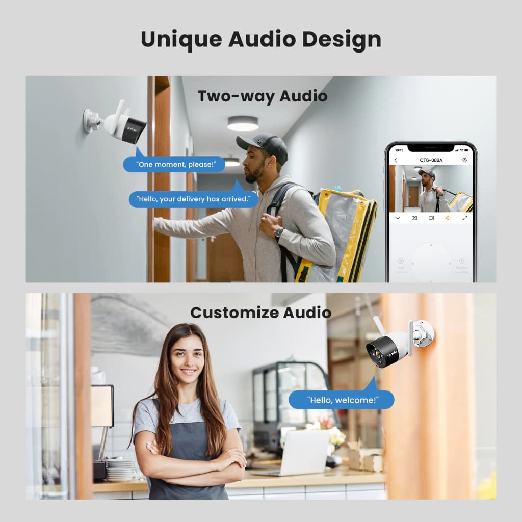 Tenda CT3 กล้องวงจรปิดไร้สาย Outdoor Wi-Fi Security Camera 2MP Full Color HD Night Vision IP Camera https://wayoza.com