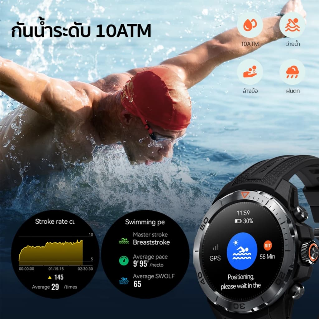 Mibro Watch GS Explorer สมาร์ทวอทช์ GPS ในตัว กันน้ำ 10ATM AMOLED 60Hz สว่าง 1500 Nit https://wayoza.com