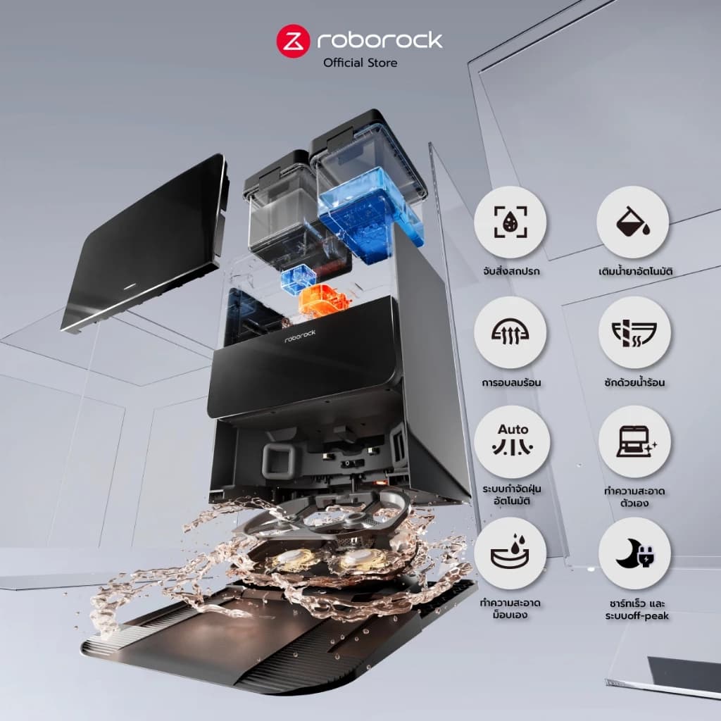 Roborock Saros 10R หุ่นยนต์ดูดฝุ่นถูพื้น เป่าแห้ง แรงดูดสูงถึง 19,000 Pa รับประกันสินค้า 2 ปี https://wayoza.com