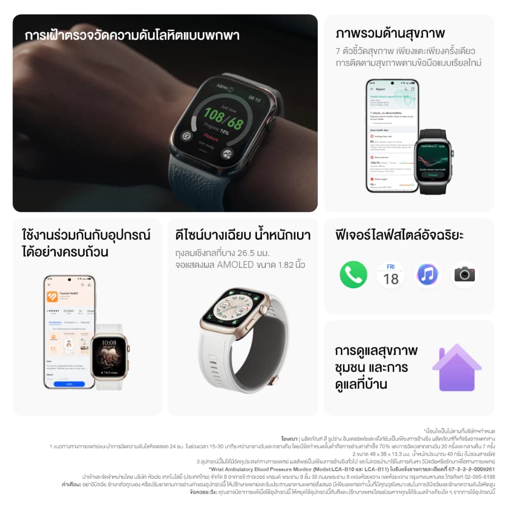 HUAWEI WATCH D2 อุปกรณ์สวมใส่ การเฝ้าตรวจวัดความดันโลหิตแบบพกพา https://wayoza.com