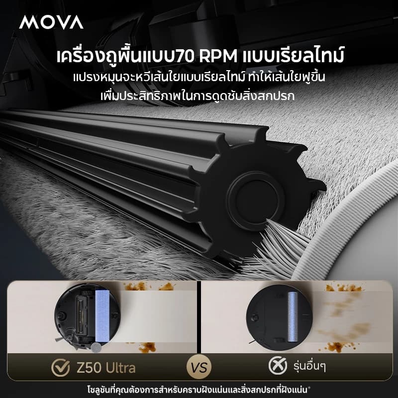 MOVA Z50 Ultra Robot Vacuum Mop หุ่นยนต์ดูดฝุ่น แรงดูด 19000Pa ทำความสะอาดด้วยน้ำร้อนหมุนเวียน สะอาดครบทุกมุม เครื่องถูพื้นอัจฉริยะ https://wayoza.com
