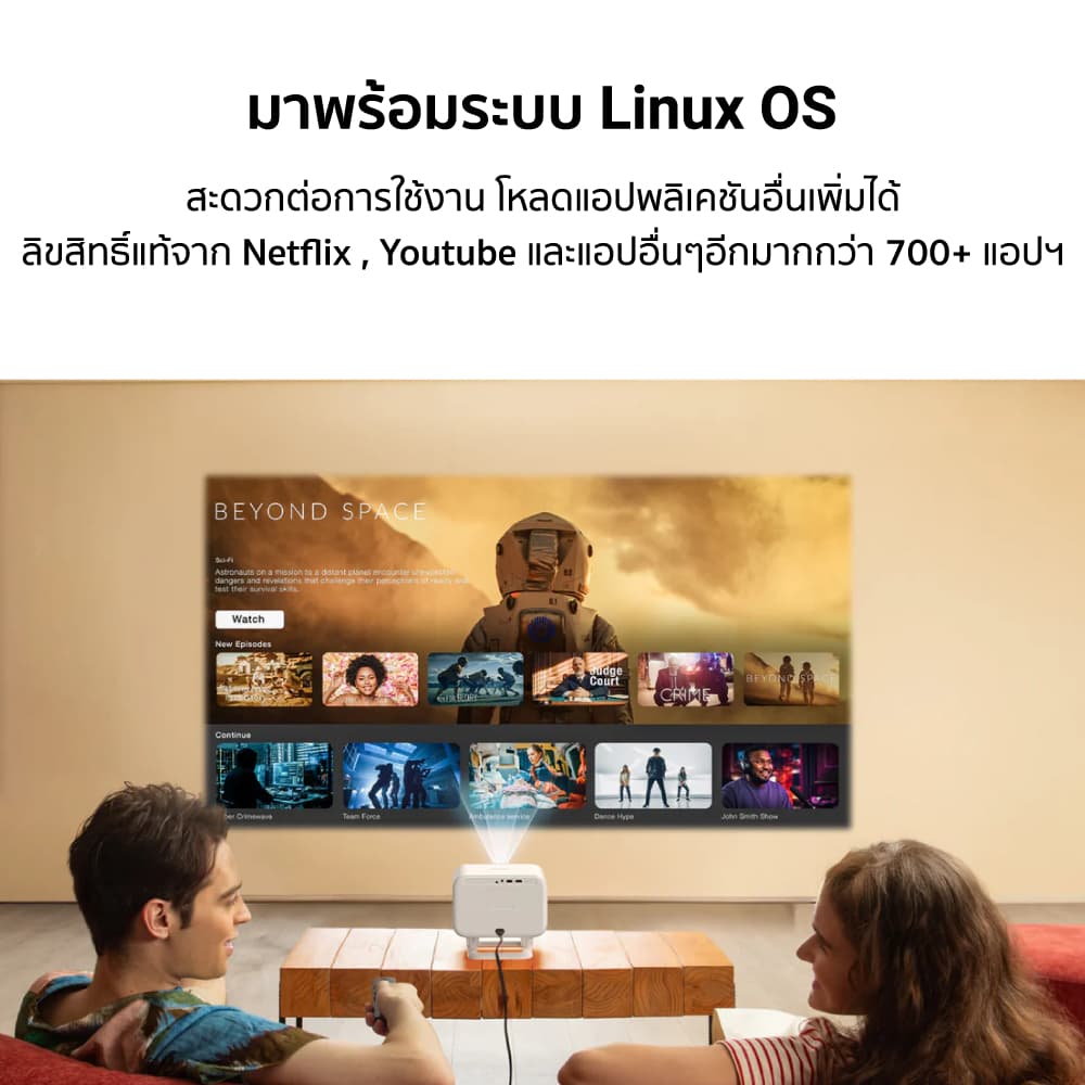 Yaber L2 Plus / L2s โปรเจคเตอร์ Linux OS 1080P โฟกัสอัตโนมัติ 700 ANSI Lumens Projector โปรเจคเตอร์ พกพา Sound by JBL https://wayoza.com