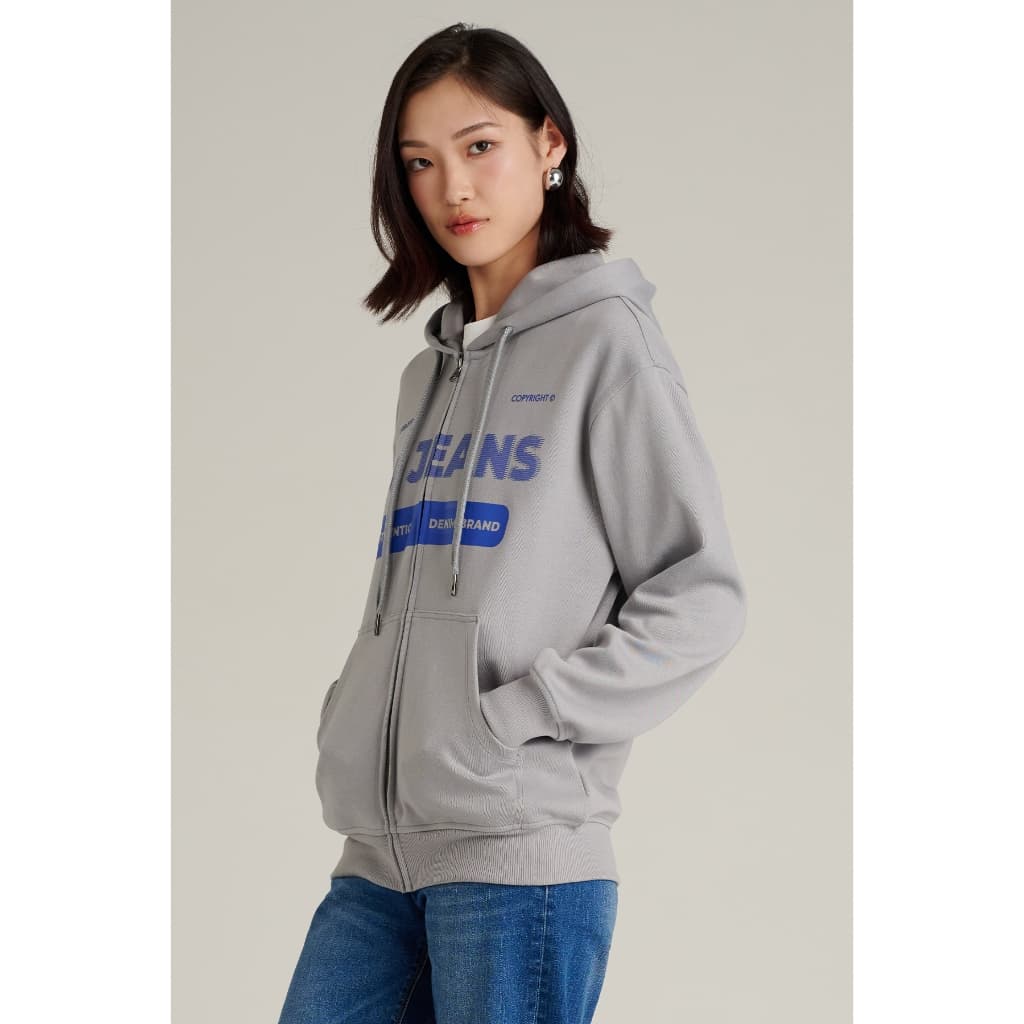 Mc jeans เสื้อกันหนาว ฮู้ดดี้ Unisex แขนยาว สีเทาอมฟ้า MJHP238 https://wayoza.com