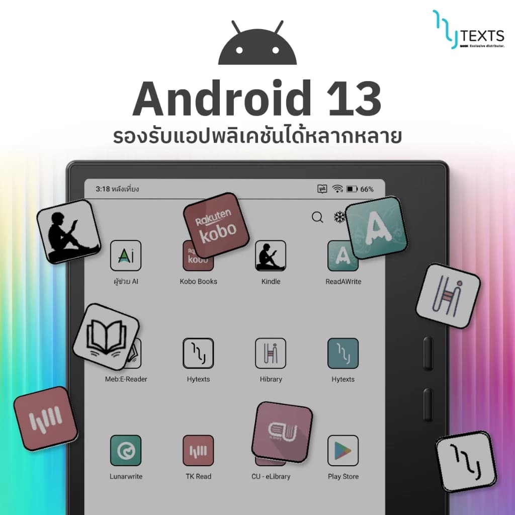 BOOX Go Color 7 Gen II E-Reader จอสี Kaleido3 ความคมชัด ขาวดำ300ppi/สี150ppi RAM 4GB+ROM 64GB รองรับแอป Play Store https://wayoza.com