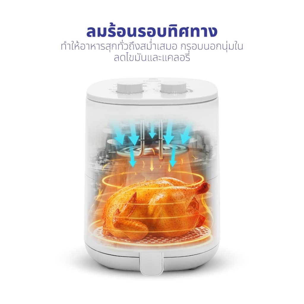 KASHIWA รุ่น KW-818 หม้อทอดไร้น้ำมัน หม้อทอด ขนาด 3 ลิตร Air Fryer หม้ออบลมร้อน https://wayoza.com