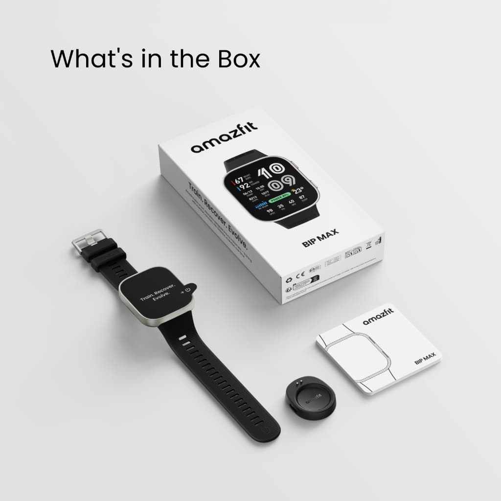Amazfit Bip Max Smartwatch 50mm จอ AMOLED 2.07" รองรับ HYROX แบต 20 วัน GPSแผนที่ออฟไลน์ 4GB 150+ กีฬา กันน้ำ 5ATM https://wayoza.com