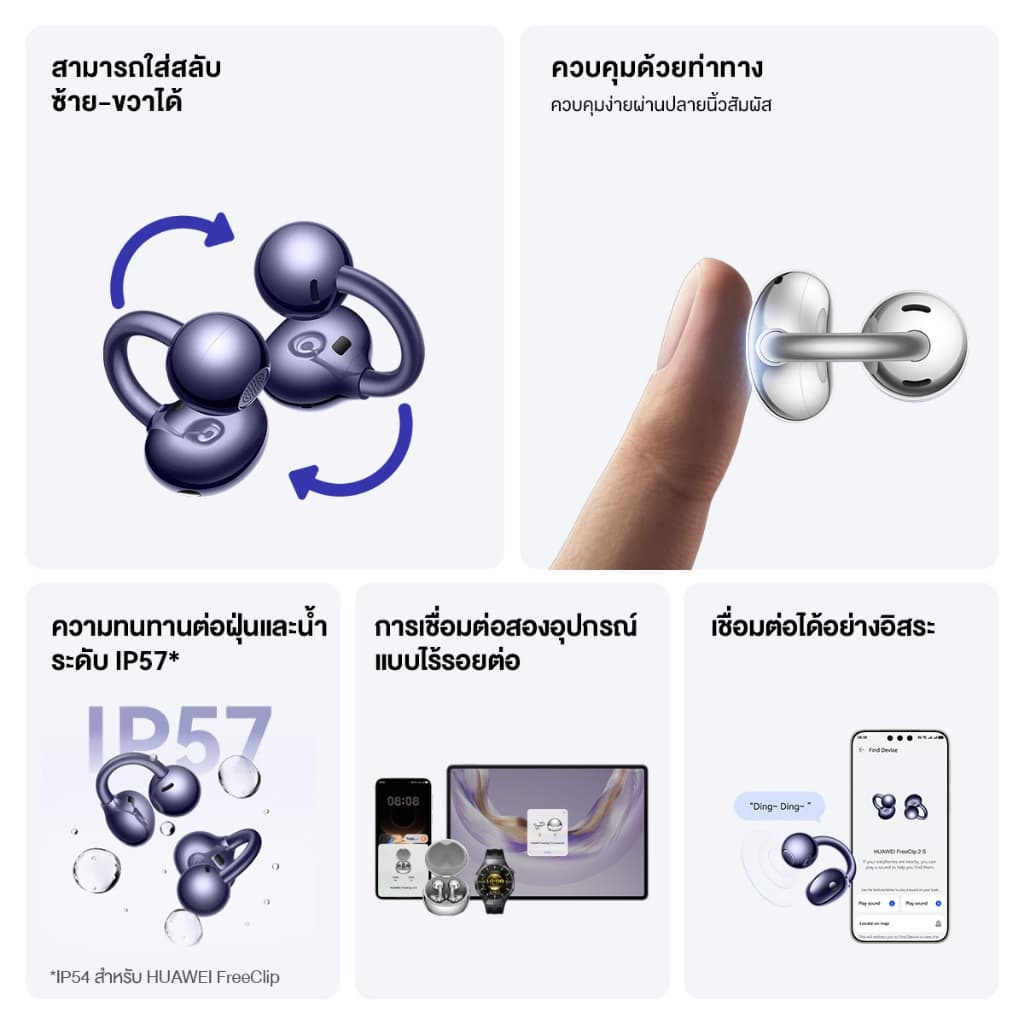 HUAWEI FreeClip 2 S หูฟัง ดีไซน์ Airy C-Bridge โทรชัดทุกสาย https://wayoza.com
