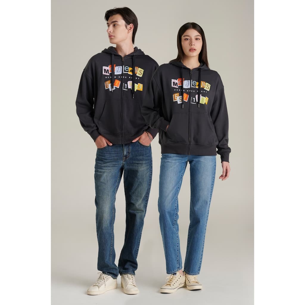 Mc JEANS เสื้อกันหนาว ฮู้ดดี้ Unisex ทรงโอเวอร์ไซส์ แขนยาว สีเทาเข้ม MJHZ248 เนื้อผ้าสัมผัสเรียบ นุ่ม ใส่สบาย ระบายอากาศ https://wayoza.com