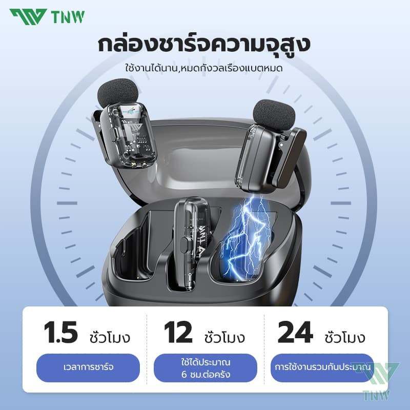 TNW X23M Mini ไมค์ไร้สาย AI ตัดเสียงรบกวน Wireless Microphone เครื่องเปลี่ยนเสียง AI สำหรับ IOS/Android Vlog การสตรีมสด https://wayoza.com