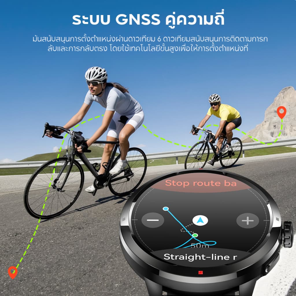 Aolon Ocean นาฬิกา smart watch 1.5'' GPS AMOLED หน้าจอ กันน้ำได้ 50 เมตร โหมดว่ายน้ำ SWOLF 420mAh นาฬิกาว่ายน้ำ GNSS สมาร์ทวอทช์ https://wayoza.com