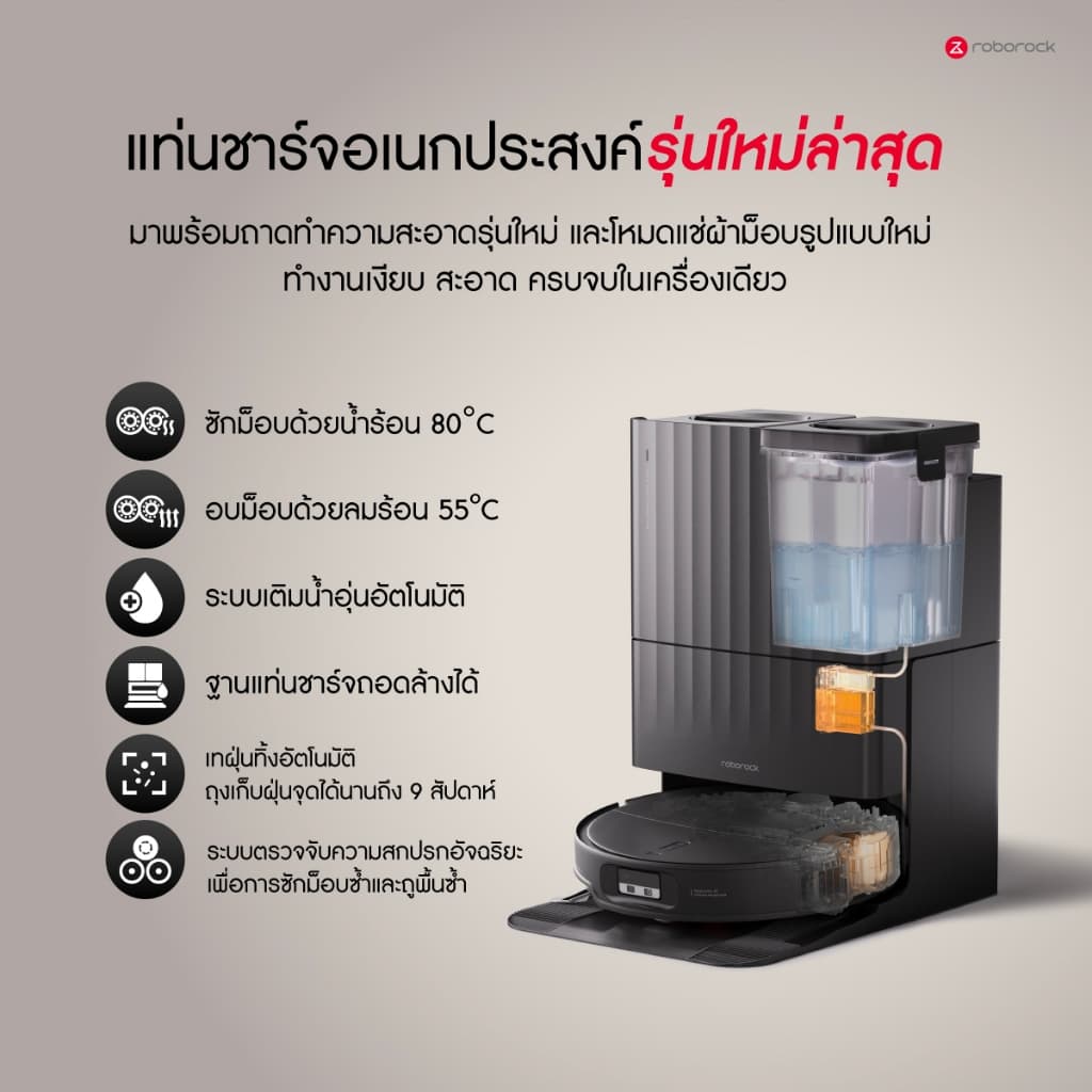 Roborock Qrevo Edge 2 หุ่นยนต์ดูดฝุ่นถูพื้นแรงดูดสูงถึง 25,000 Pa รับประกันสินค้า 2 ปี https://wayoza.com