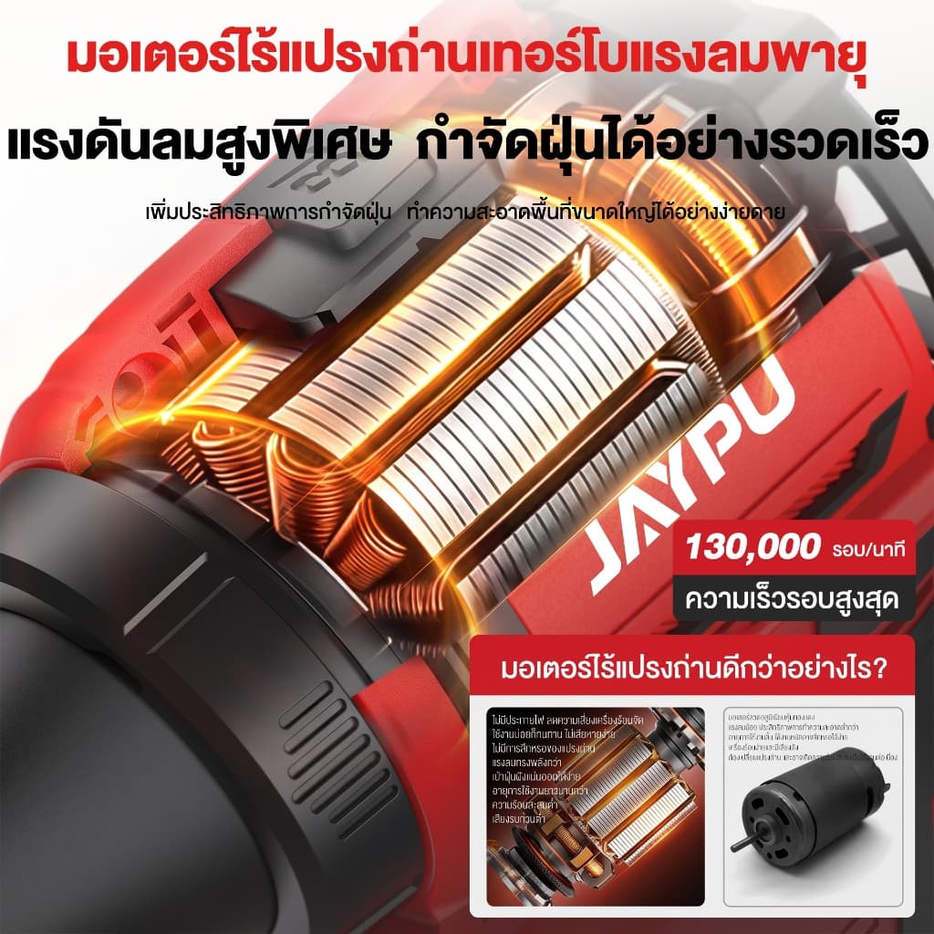 JAYPU รุ่น JP-PB29 เครื่องเป่าดูดไร้สาย 16.8V 2in1 เป่าลม-ดูดฝุ่นไร้สาย สำหรับงานช่างและทำความสะอาด https://wayoza.com