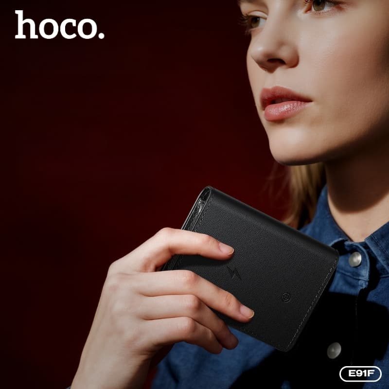 hoco รุ่น E91F กระเป๋าสตางค์อัจฉริยะ GPS ติดตาม ระบบระบุตำแหน่ง รองรับเครือข่าย iOS Find My https://wayoza.com