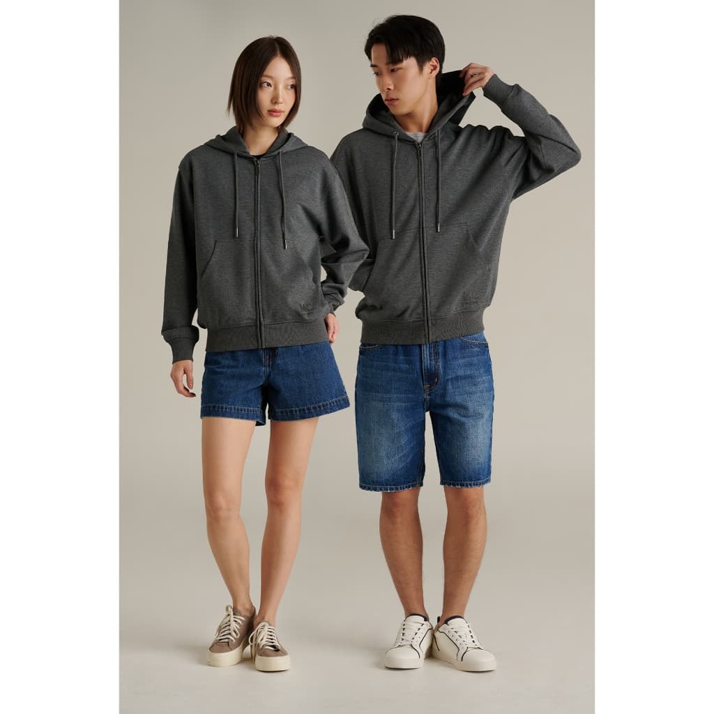 Mc JEANS เสื้อกันหนาว ฮู้ดดี้ Unisex แขนยาว สีเทาเข้ม MJHZ263 https://wayoza.com