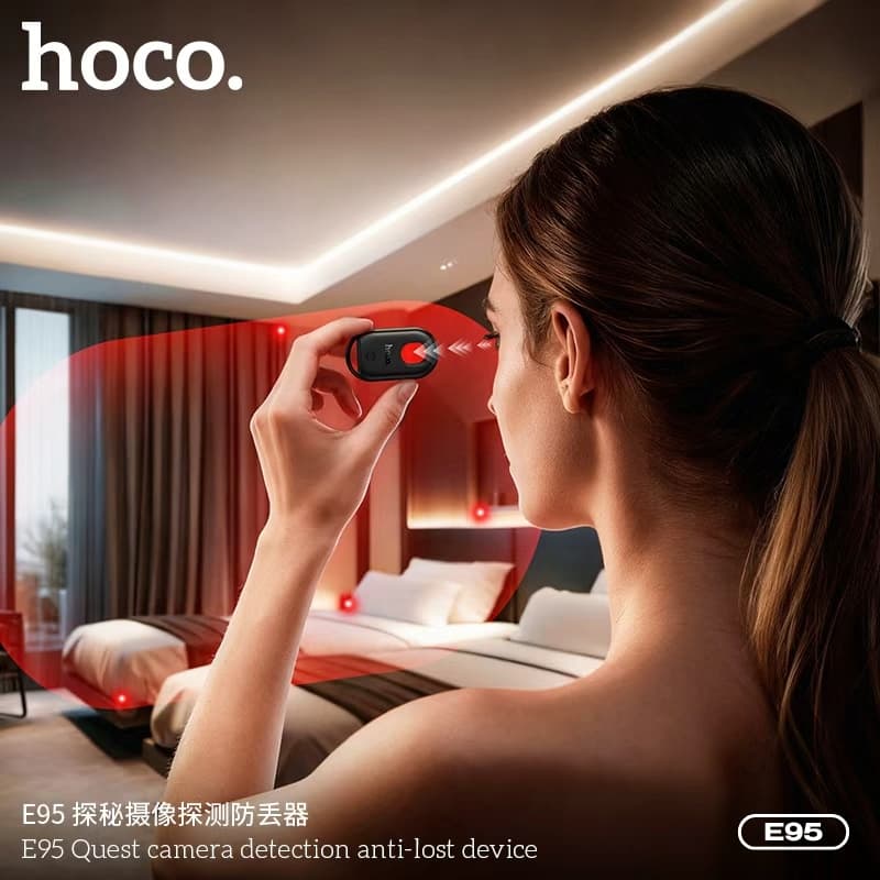 hoco รุ่น E95 ติดตามของหาย GPS Tracker + เครื่องตรวจจับกล้องแอบถ่าย รองรับเครือข่าย iOS Find My https://wayoza.com
