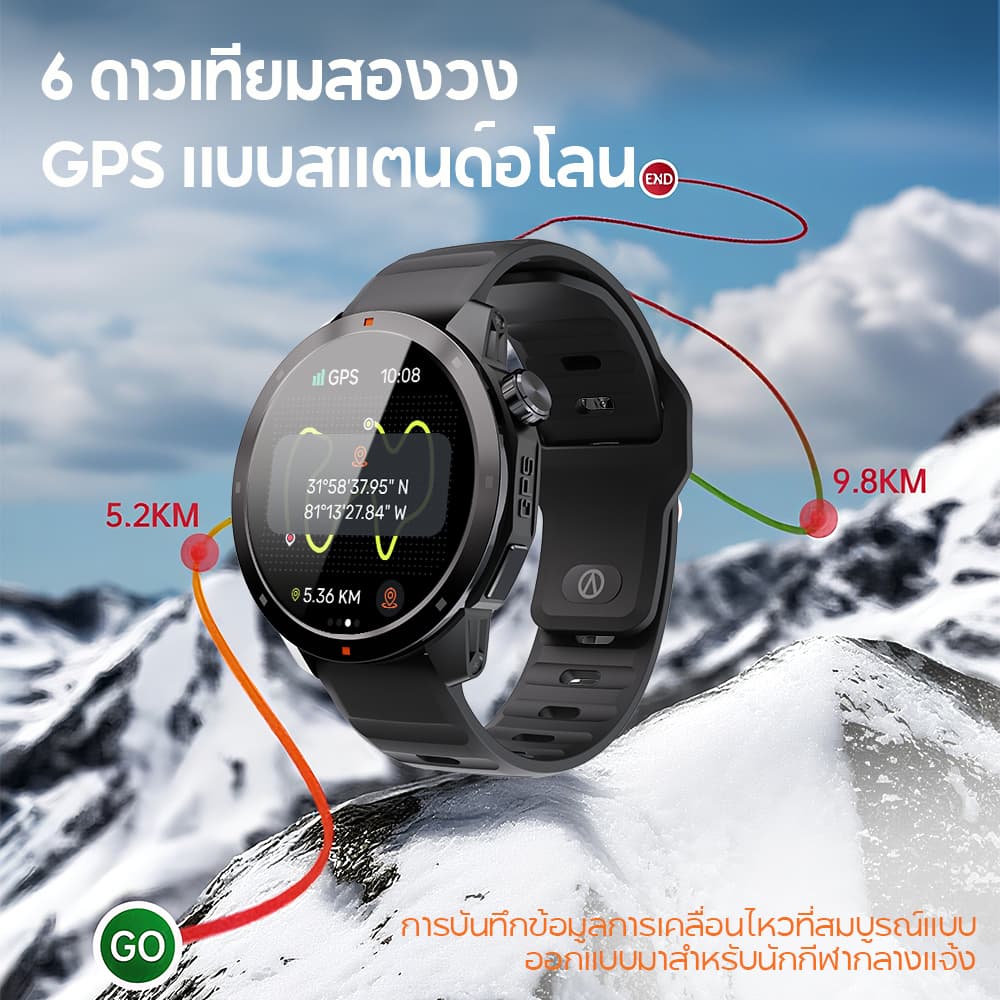 Aolon Navi R3 Ultra GPS สมาร์ทวอทช์ นาฬิกาว่ายน้ำ AMOLED นาฬิกาออกกำลังกาย กันน้ำได้ 30 เมตร 370mAh 6 ดาว Dual Band GPS https://wayoza.com