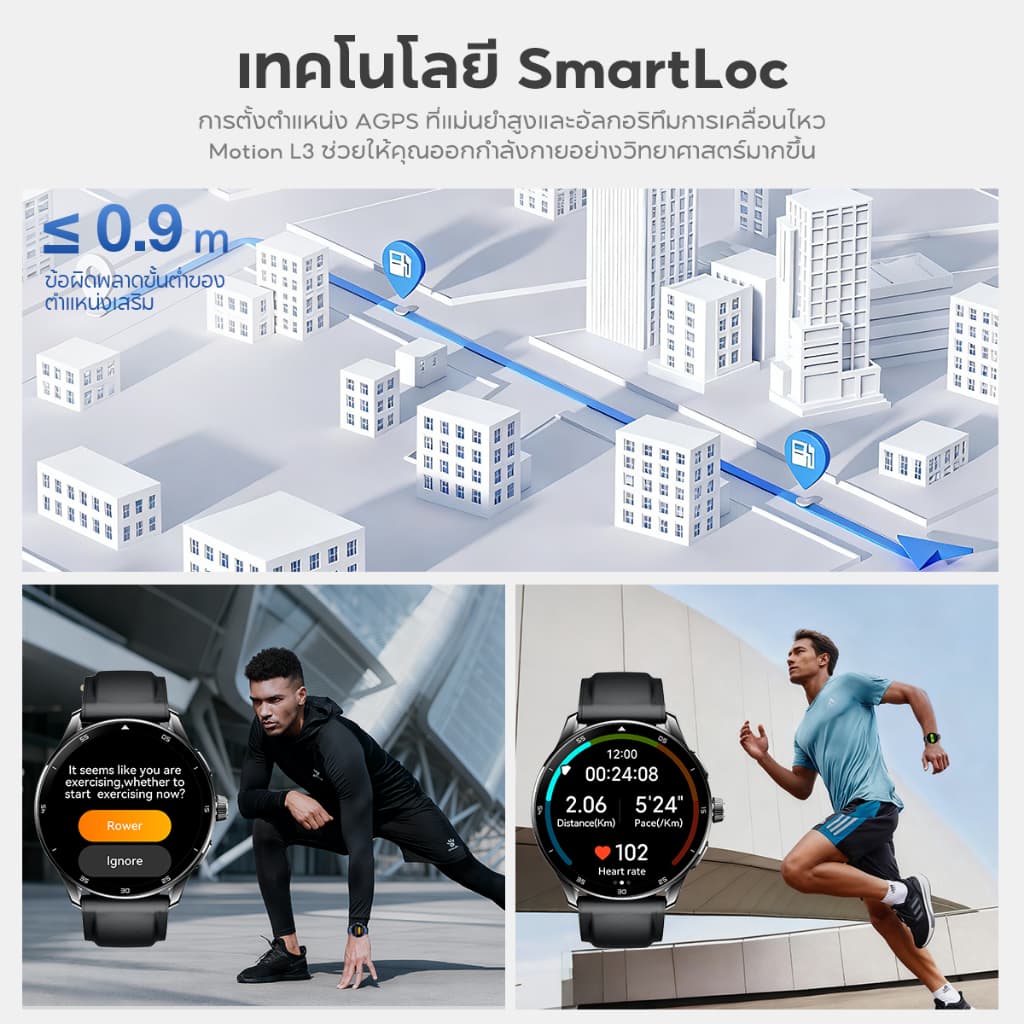 Aolon Prime X สมาร์ทวอทช์ หน้าจอโค้ง 3D 1.43'' AMOLED หน้าจอ smartwatch 350mAh ตรวจหาสุขภาพโดยอัตโนมัติ นาฬิกาวิ่ง https://wayoza.com