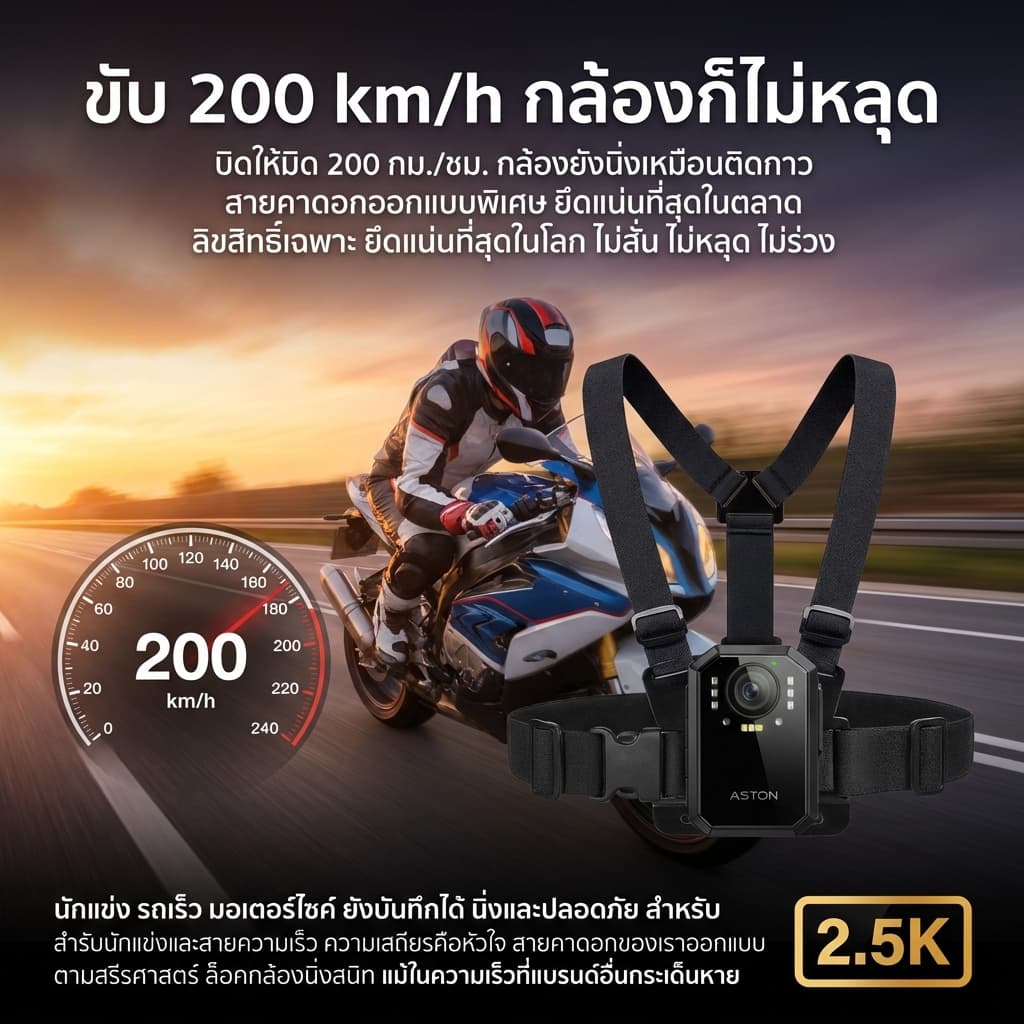ASTON MOTO X กล้องติดอก 2K กล้องติดหน้าอก Body Camera กันน้ำ IPX68 ใช้ต่อเนื่อง 9-10 ชม รับประกันสินค้า 1 ปี https://wayoza.com