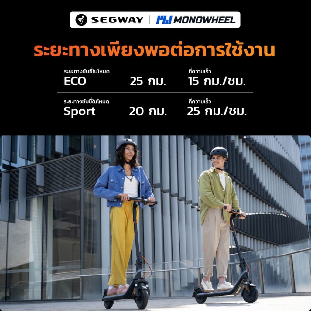 Segway Ninebot E2 plus II สกู๊ตเตอร์ไฟฟ้า E2 Series รุ่นใหม่ล่าสุด พร้อมโช้คหน้า เครื่องประกันศูนย์ MONOWHEEL https://wayoza.com