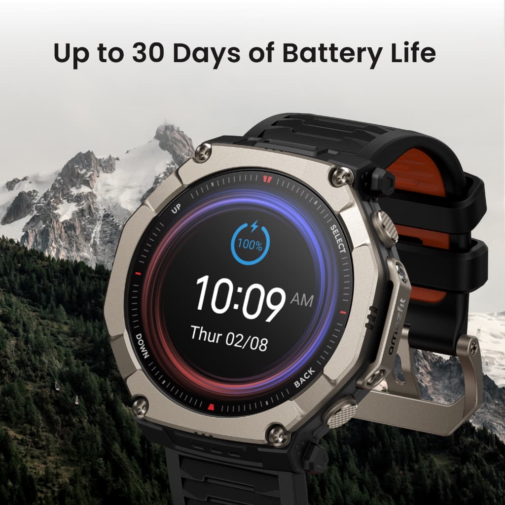 Amazfit T-Rex Ultra 2 สมาร์ทวอทช์สายลุย GPS Dual-Band ไทเทเนียม 51มม. จอ AMOLED Sapphire https://wayoza.com