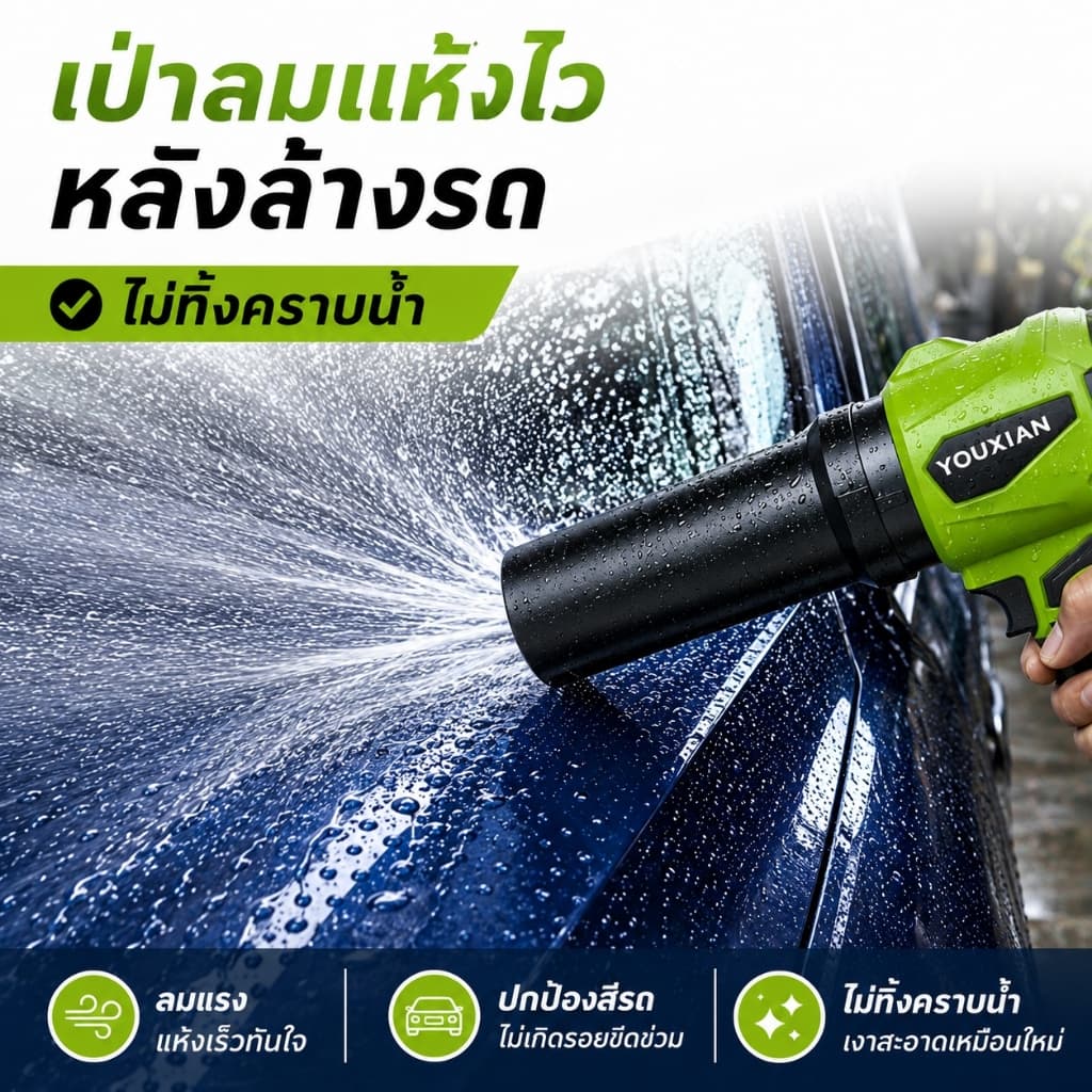 YOUXIAN เครื่องเป่าลมไร้สาย 2in1 เป่าดูด โบลเวอร์ไร้สาย มอเตอร์ไร้แปรงถ่าน Turbo Fan แรงลมแรง เป่าฝุ่น เป่ารถ เป่าคอม https://wayoza.com