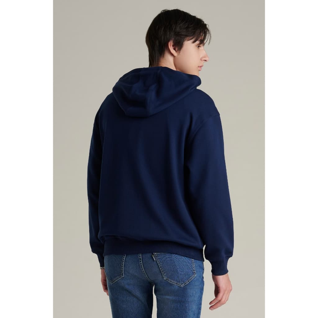Mc JEANS เสื้อกันหนาว ฮู้ดดี้ Unisex แขนยาว สีกรมท่า MJHZ249 เทคนิคแบบปักแอปปิเก้ โลโก้ MC https://wayoza.com