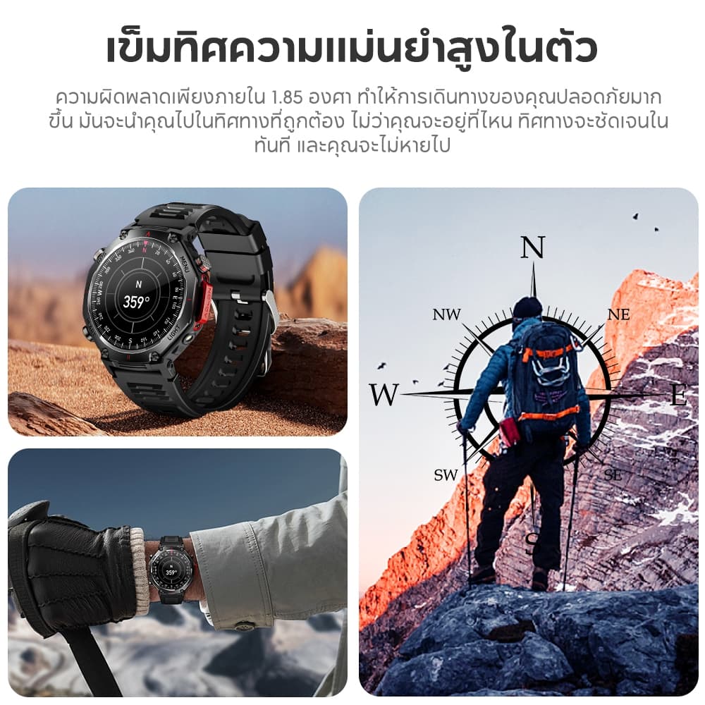 Aolon NEO GPS สมาร์ทวอทช์ GNSS 6 ตำแหน่งดาว smartwatch 480mAh นาฬิกาออกกำลังกาย IP68 กันน้ำ นาฬิกา ซิงค์ Strava https://wayoza.com