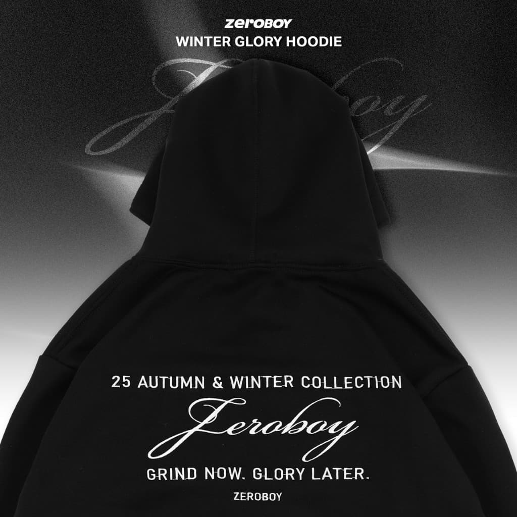 ZEROBOY เสื้อฮู้ดแขนยาว WINTER GLORY HOODIE/25 " เสื้อสำลีโลโก้สีขาว " https://wayoza.com