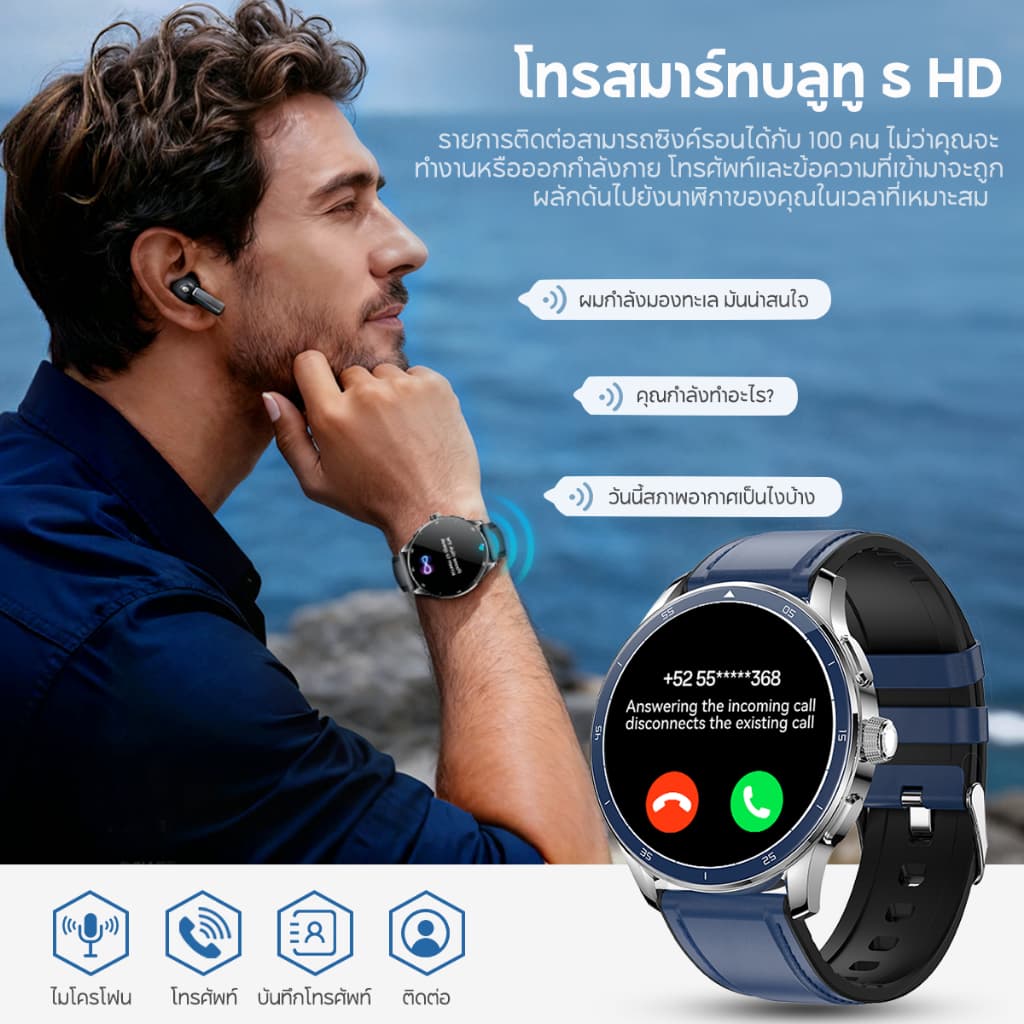 Aolon Prime X สมาร์ทวอทช์ หน้าจอโค้ง 3D 1.43'' AMOLED หน้าจอ smartwatch 350mAh ตรวจหาสุขภาพโดยอัตโนมัติ นาฬิกาวิ่ง https://wayoza.com