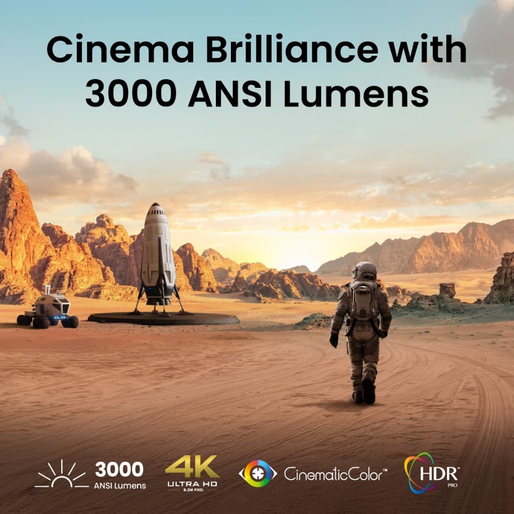 BenQ TK705STi โปรเจคเตอร์ Google TV 4K 3000lm HDR Short Throw Built-in Home Entertainment Projector https://wayoza.com