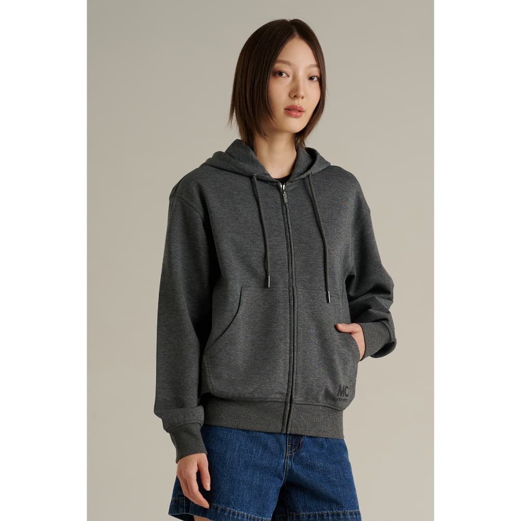 Mc JEANS เสื้อกันหนาว ฮู้ดดี้ Unisex แขนยาว สีเทาเข้ม MJHZ263 https://wayoza.com