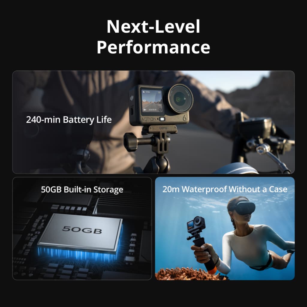 DJI Osmo Action 6 - กล้อง Action Camera 1/1.1 New Sensor 4K/120fps ถ่ายกลางคืนได้ดีขึ้น ความจำ 50 GB https://wayoza.com