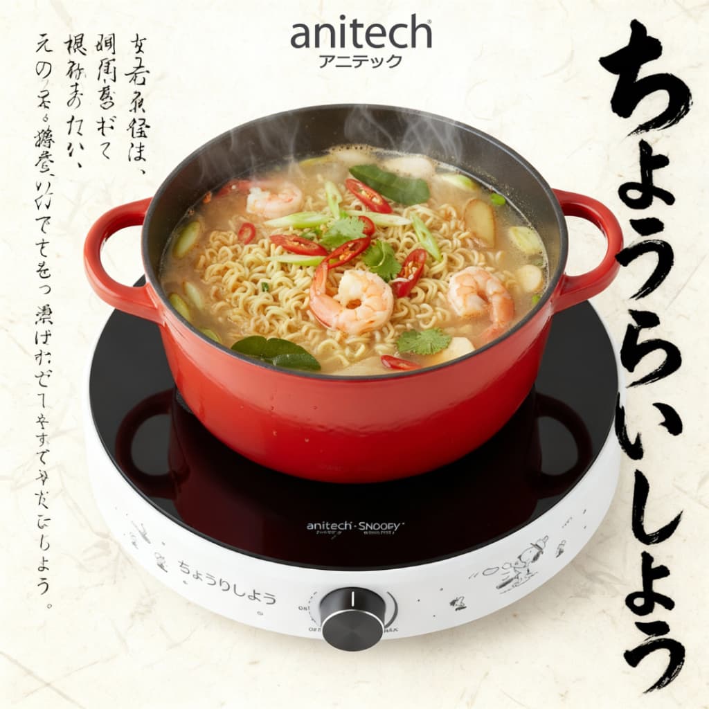 AnitechXSnoopy รุ่น SNP-SID1501 เตาแม่เหล็กไฟฟ้า 1500 วัตต์ ปรับกำลังไฟได้ตั้งแต่ 700W-1500W https://wayoza.com