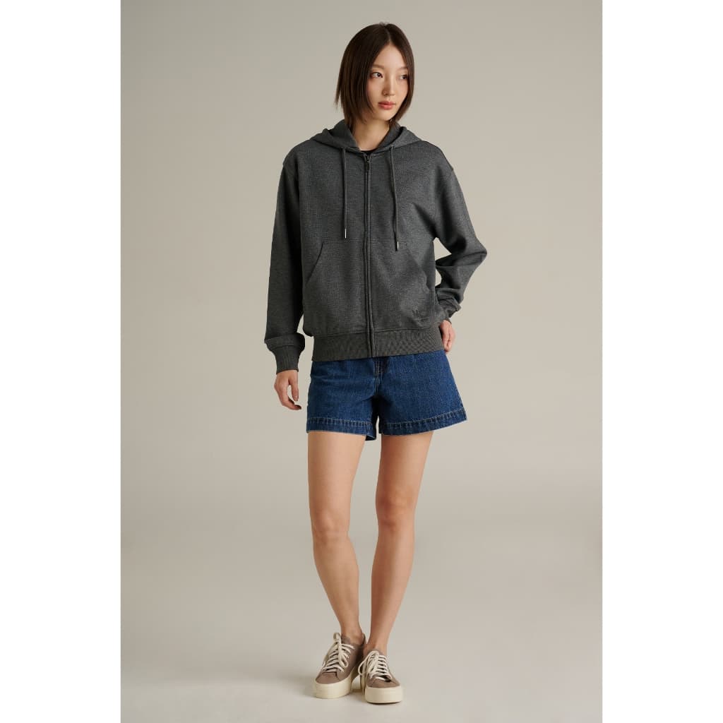 Mc JEANS เสื้อกันหนาว ฮู้ดดี้ Unisex แขนยาว สีเทาเข้ม MJHZ263 https://wayoza.com