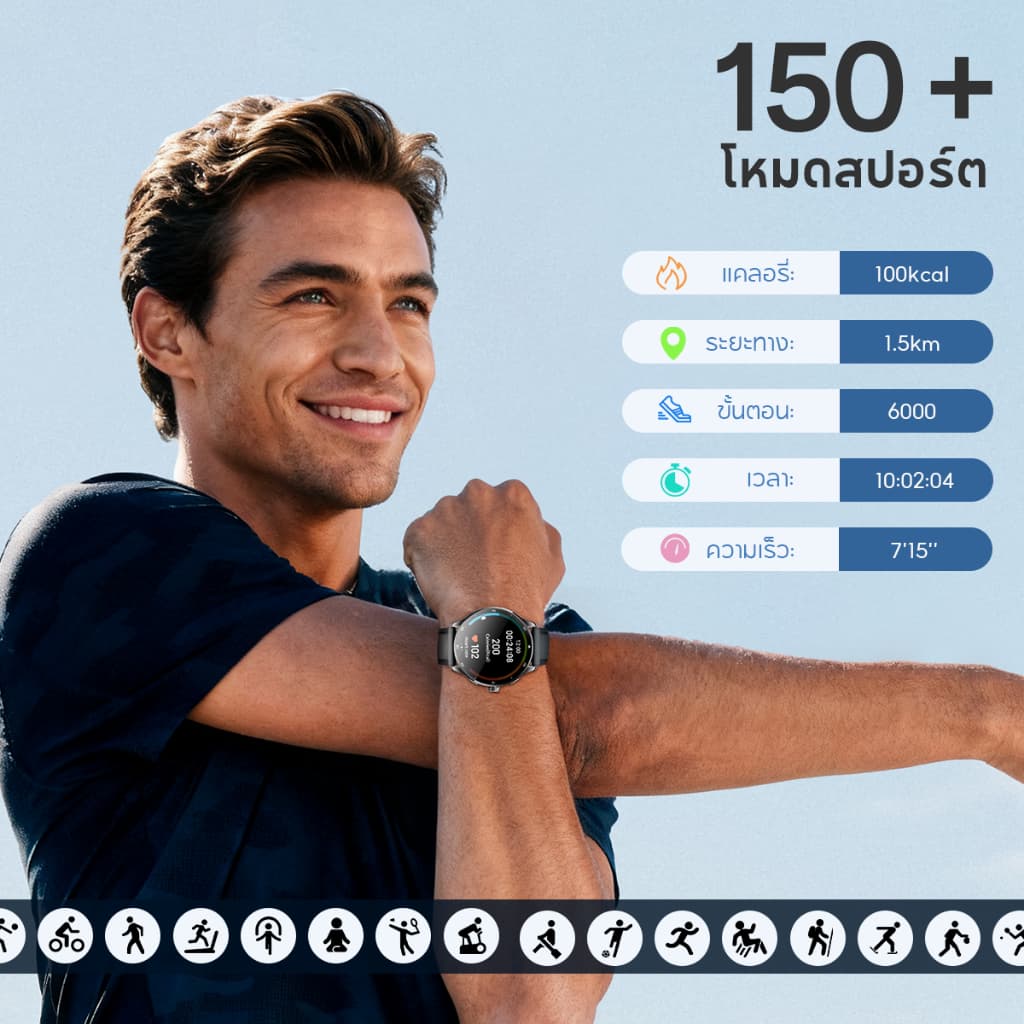 Aolon Prime X สมาร์ทวอทช์ หน้าจอโค้ง 3D 1.43'' AMOLED หน้าจอ smartwatch 350mAh ตรวจหาสุขภาพโดยอัตโนมัติ นาฬิกาวิ่ง https://wayoza.com