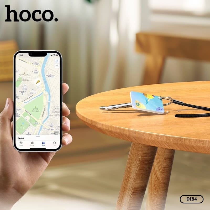 HOCO รุ่น DI84 การ์ดติดตาม มินิ GPS Tracker อุปกรณ์ระบุตำแหน่ง กันน้ำ IPX68 รองรับการชาร์จแบบไร้สาย รองรับเครือข่าย iOS Find My https://wayoza.com