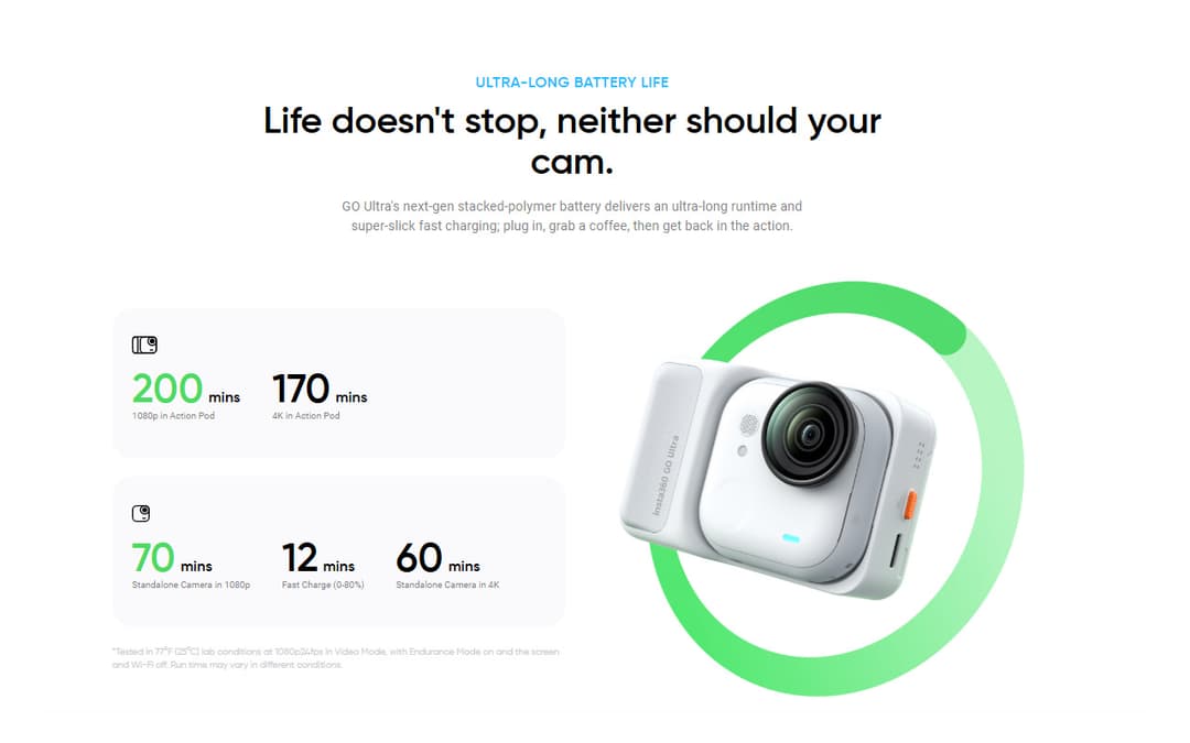 Insta360 GO Ultra กล้องแอคชั่น ถ่ายวิดีโอ 4K เชื่อมต่อไร้สาย ทุกที่ทุกเวลา Video POV Action Camera https://wayoza.com
