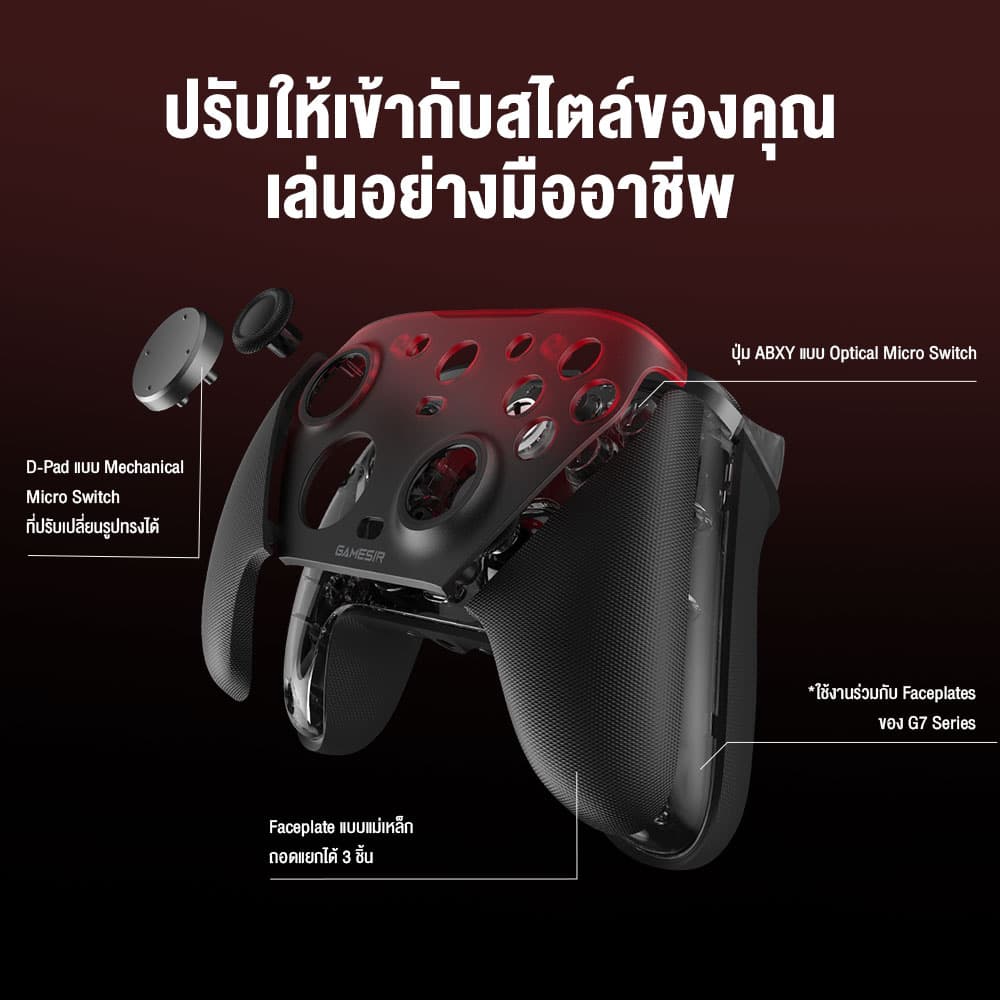GameSir G7 Pro จอยเกมไร้สาย รองรับเชื่อมต่อ 3 โหมด สำหรับ Xbox, PC และ Mobile ปุ่ม GameSir Mag-Res™ https://wayoza.com
