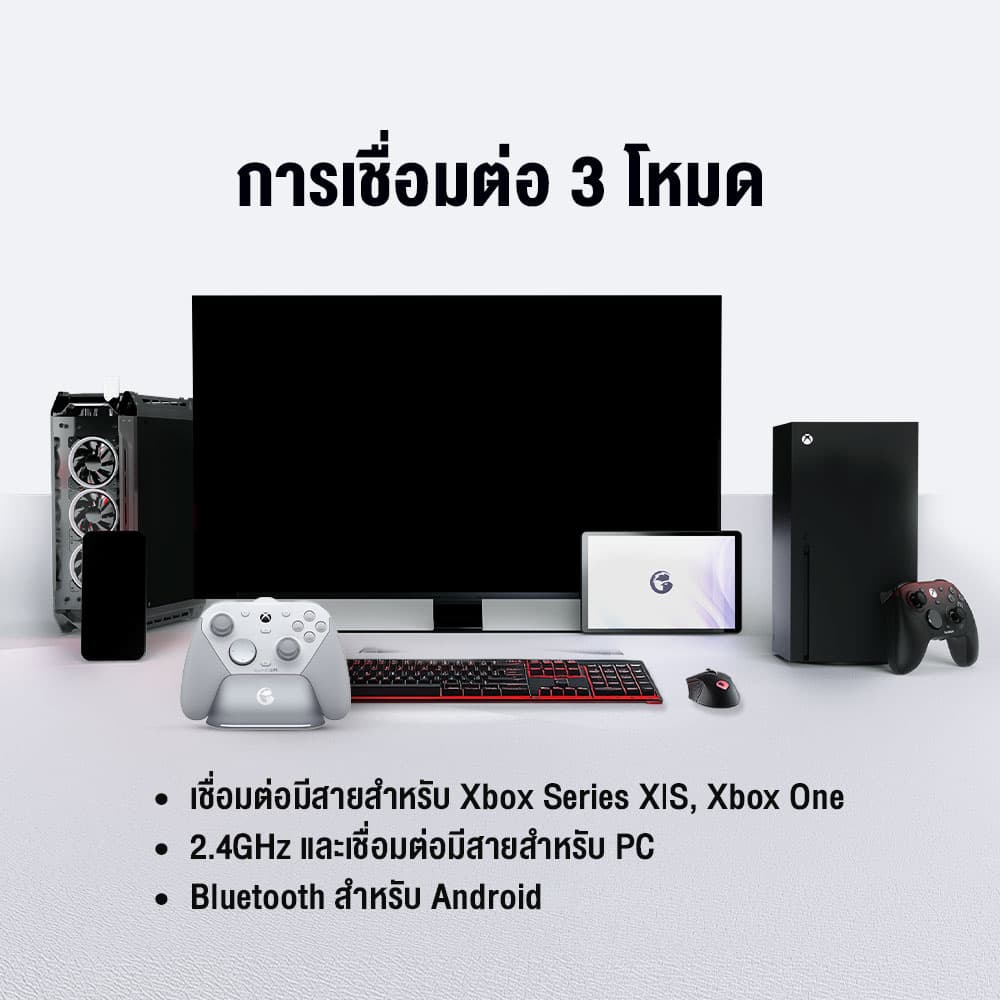 GameSir G7 Pro จอยเกมไร้สาย รองรับเชื่อมต่อ 3 โหมด สำหรับ Xbox, PC และ Mobile ปุ่ม GameSir Mag-Res™ https://wayoza.com