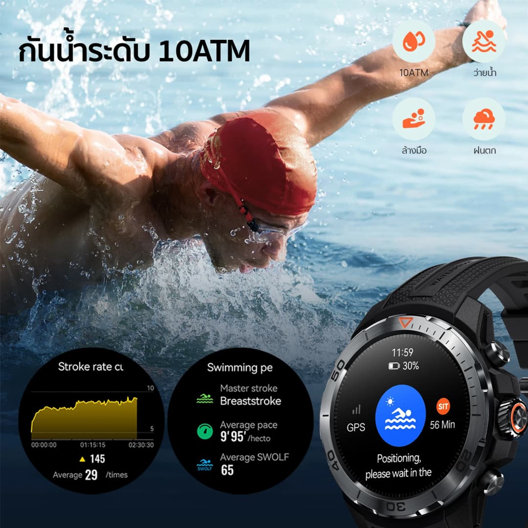 Mibro Watch GS Explorer สมาร์ทวอทช์ GPS ในตัว กันน้ำ 10ATM AMOLED 60Hz สว่าง 1500 Nit https://wayoza.com
