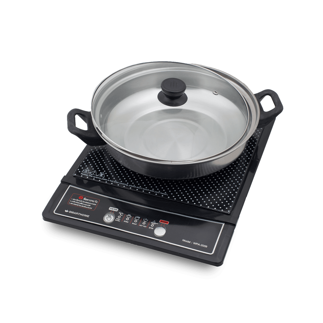 Smarthome รุ่น WPA-2009 เตาแม่เหล็กไฟฟ้า 1200 วัตต์ พร้อมหม้อและฝาแก้ว https://wayoza.com