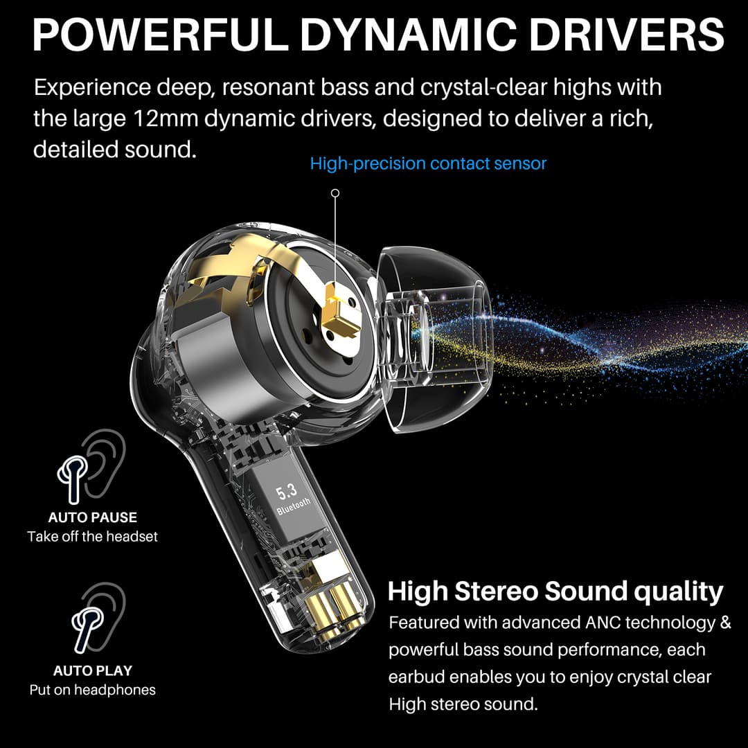 TOZO AeroSound 2 หูฟังบลูทูธ หูฟังเบสหนัก หูฟังอินเอีย แบตอึด Bluetooth 5.3 แบต 12 ชม. IPX6 Game Mode https://wayoza.com