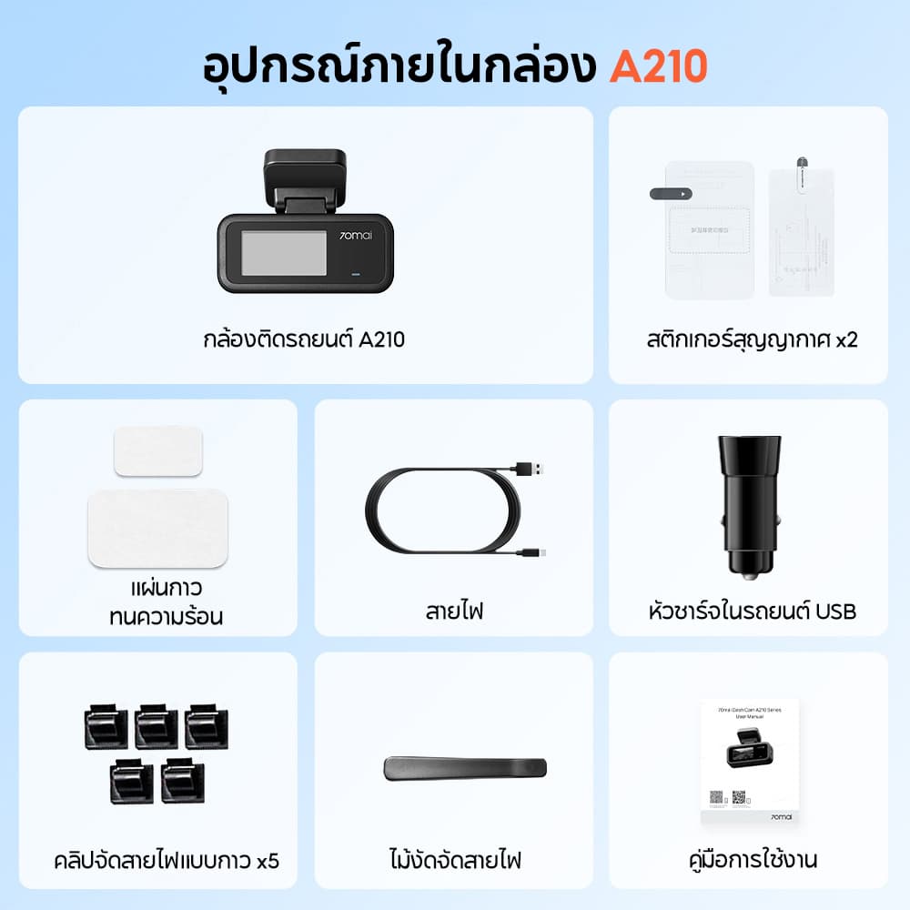 70mai A210 กล้องติดรถหน้าหลัง 1080P HDR Super Night Vision ซุปเปอร์คาปาซิเตอร์ทนร้อน GPS บันทึกเส้นทาง https://wayoza.com