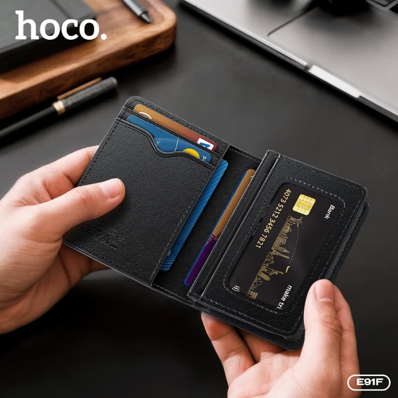 hoco รุ่น E91F กระเป๋าสตางค์อัจฉริยะ GPS ติดตาม ระบบระบุตำแหน่ง รองรับเครือข่าย iOS Find My https://wayoza.com