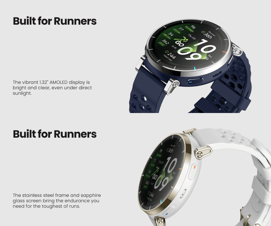 Amazfit Active 3 Premium รุ่นใหม่ หน้าจอ AMOLED 1.32" 3000nits หน้าจอ Sapphire Built-in running workouts https://wayoza.com