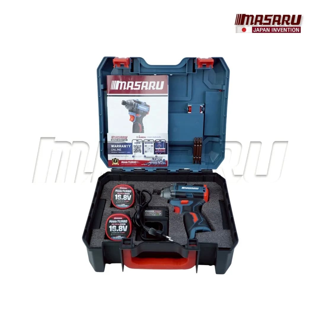 MASARU รุ่น SCDI-185 แรงบิด 185 N.m ไขควงกระแทกไร้สาย สว่านไร้สาย แบตเตอรี่ลิเธียม 16.8V เจาะ ขันสกรู ได้ 3 ระดับ https://wayoza.com