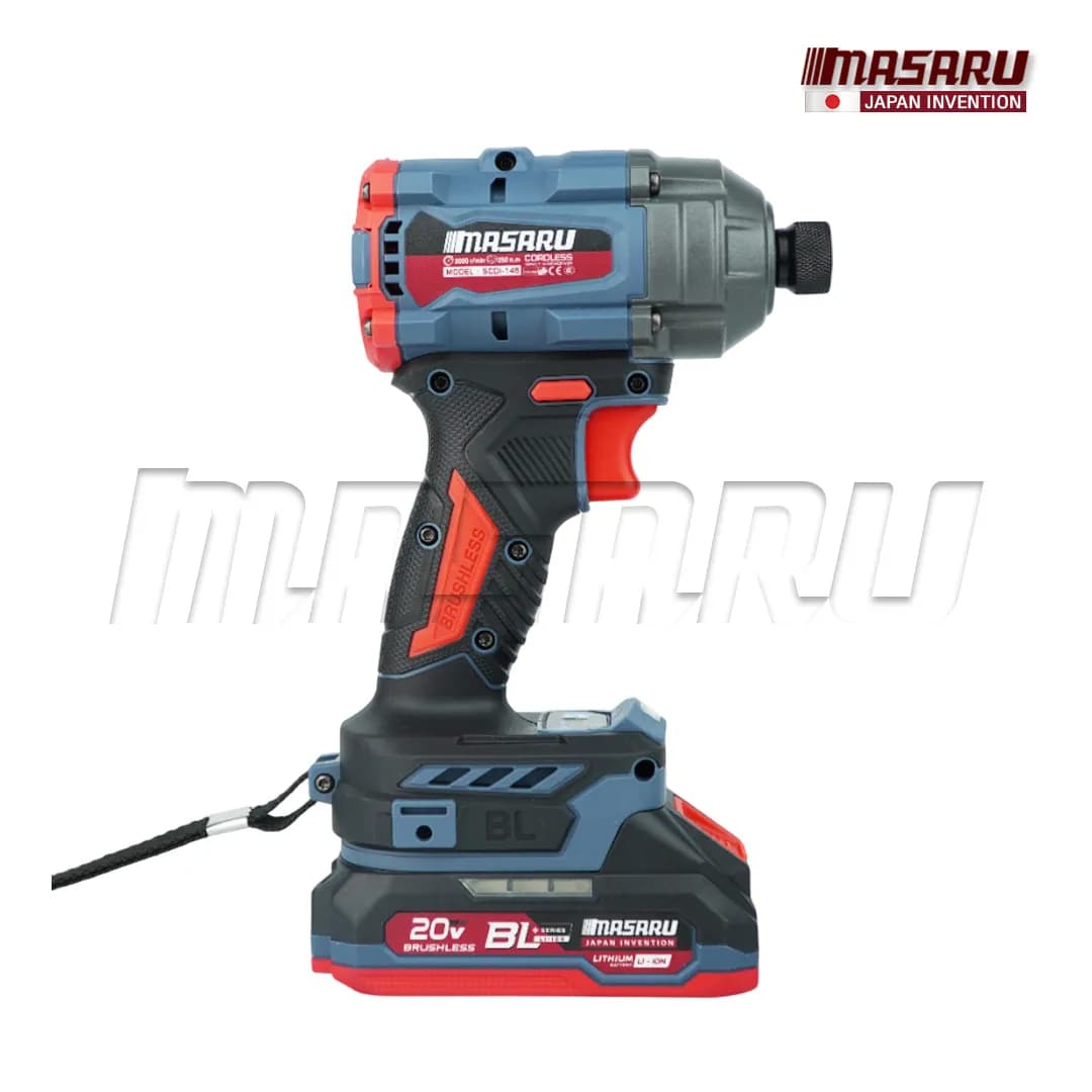 MASARU รุ่น SCDI-145 แรงบิด 250 N.m ไขควงกระแทกไร้สาย 20 V มอเตอร์บลัสเลส สว่านกระแทก สว่านmasaru พร้อมใช้งาน https://wayoza.com